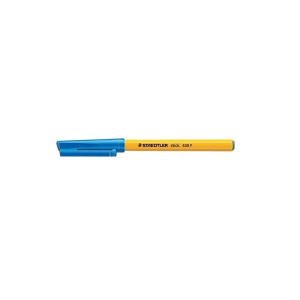 Golyóstoll, 0,3 mm, kupakos, STAEDTLER "Stick 430 F", kék