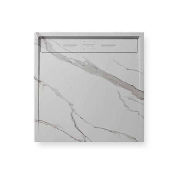 Welland kőhatású zuhanytálca szifonnal 90 x 90 cm - fehér márvány
(GT-9090LS)
