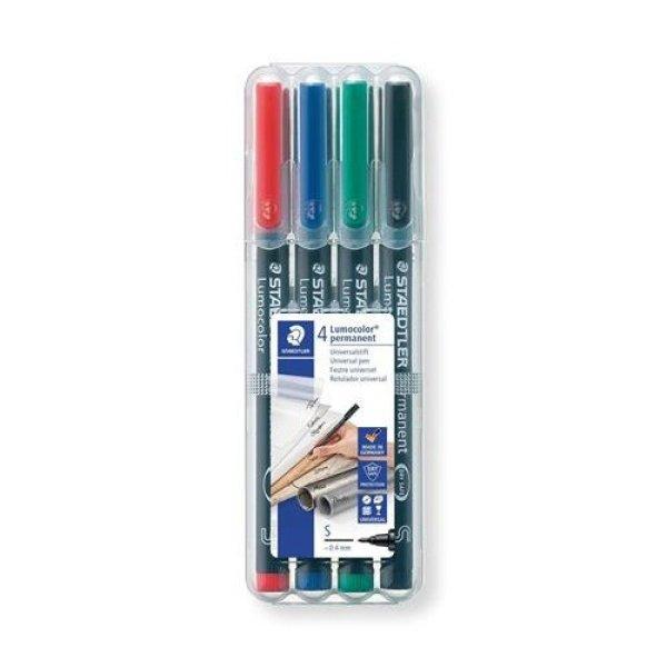 Alkoholos marker készlet, OHP, 0,4 mm, STAEDTLER "Lumocolor® 313 S",
4 különböző szín