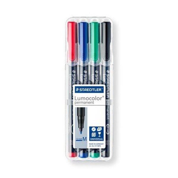 Alkoholos marker készlet, OHP, 1 mm, STAEDTLER "Lumocolor® 317 M", 4
különböző szín