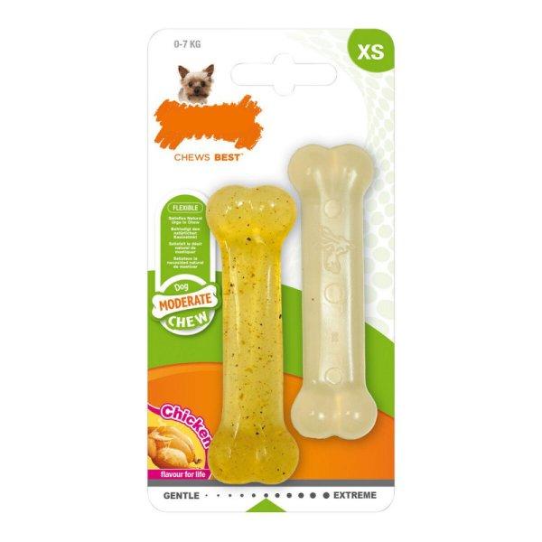 Kutya rágójátékok Nylabone Moderate Chew Twin Hőre lágyuló Csirke XS (2
pcs) MOST 6087 HELYETT 3415 Ft-ért!