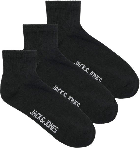 Jack&Jones 3 PACK - férfi zokni JACLEON 12257150 Black
