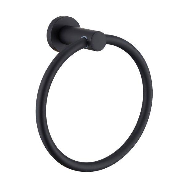 Welland Topaz törölközőtartó gyűrű - Ø16 cm - fekete (96308-B)