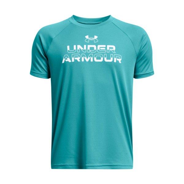 UNDER ARMOUR-UA Tech Split Wordmark SS-BLU Kék 149/160