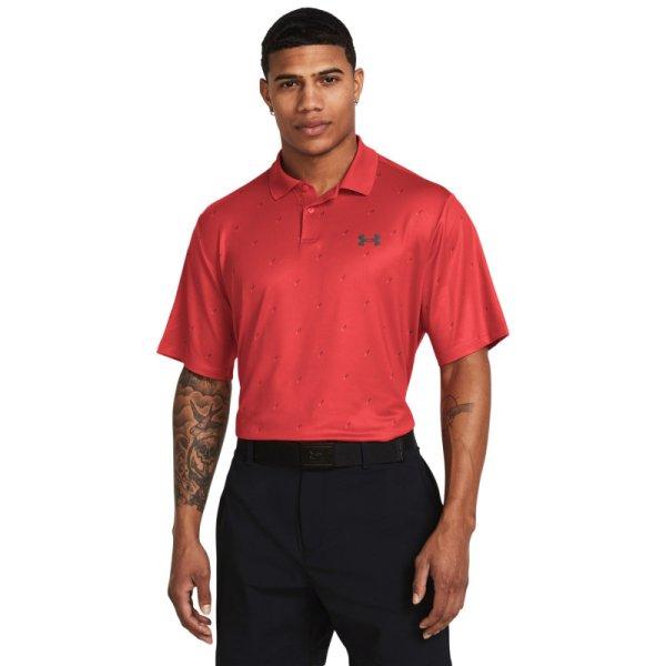 UNDER ARMOUR-UA Perf 3.0 Printed Polo-RED Piros L