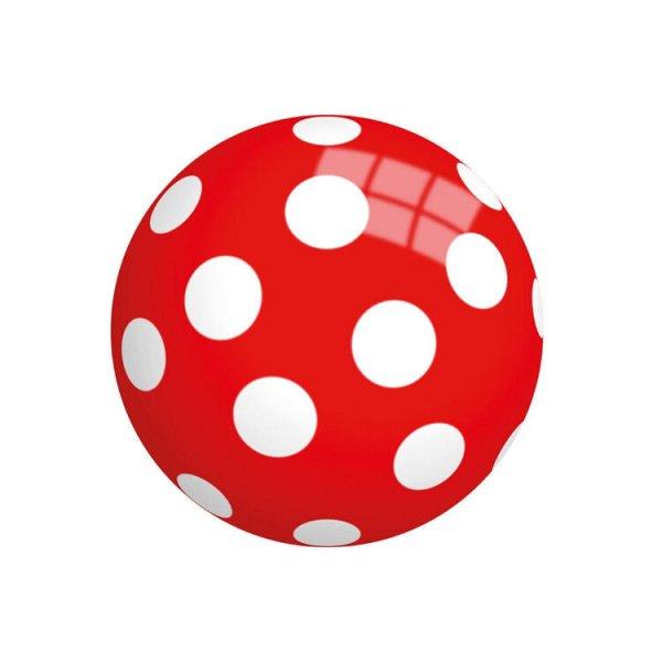 Fehér pöttyös piros labda (18 cm)