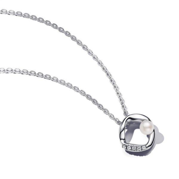 Pandora Elegáns ezüst nyaklánc tenyésztett gyönggyel
393303C01