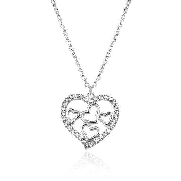 Agato Romantikus ezüst nyaklánc szívekkel AGS1568/47