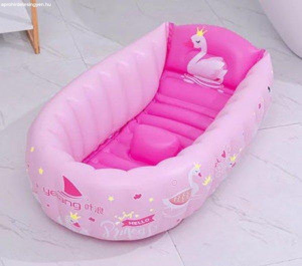 Felfújható babakád / baba medence - rózsaszín hattyú