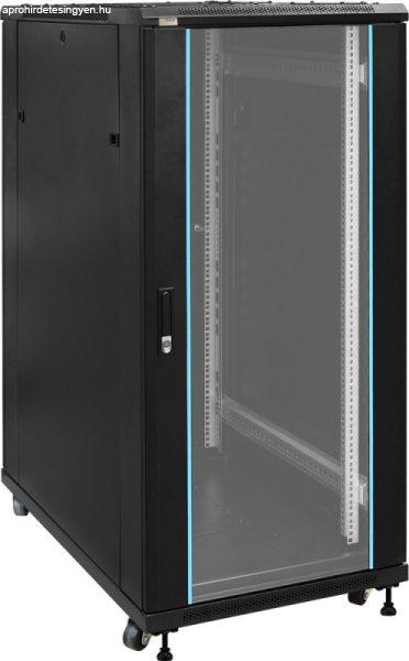 Pulsar RS2761 19" 27U 600x1000 álló rack szekrény, lapra szerelt, fekete