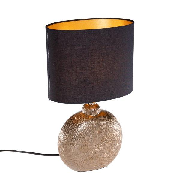 Rusztikus asztali lámpa bronz fekete színben, 39 cm - Kygo