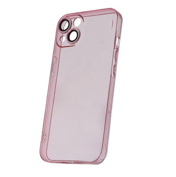 Slim Color Samsung A556 Galaxy A55 5G áttetsző pink hátlapvédő TPU tok
kamera lencsevédővel