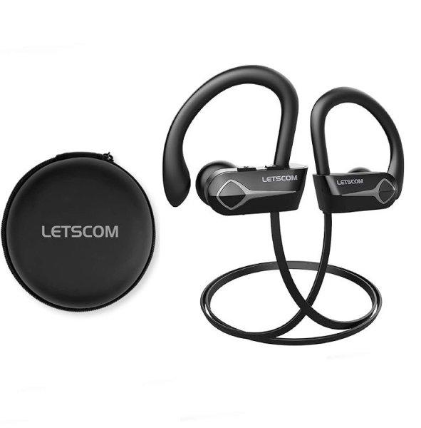 Letscom U8L Bluetooth 5.0 sztereó sport fekete headset prémium tokkal