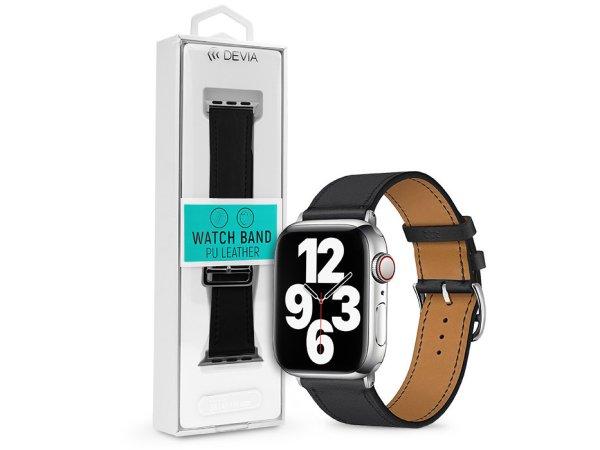 Apple Watch bőr szíj - Devia Elegant PU Leather Watch Band - 38/40/41 mm -
fekete