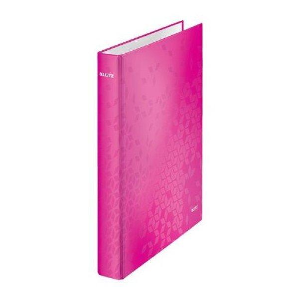 Gyűrűs könyv, 2 gyűrű, D alakú, 40 mm, A4 Maxi, karton, LEITZ
"Wow", rózsaszín