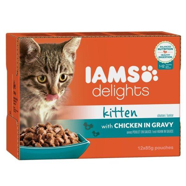 Iams Cat Delights Kitten & Junior csirke falatkák ízletes szószban, multipack
12x85g