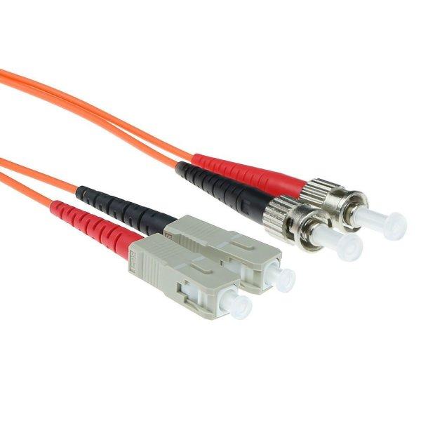 ACT LSZH Multimode 50/125 OM2 fiber duplex with SC and ST connectors 3m Orange