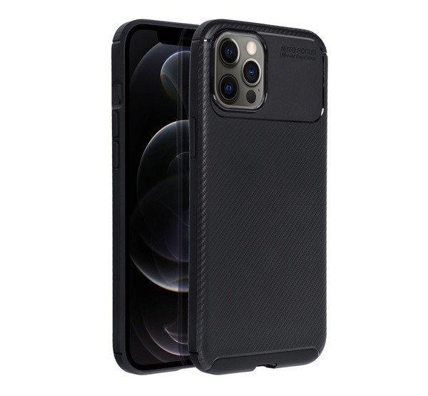 Forcell Carbon Premium hátlap tok, Apple iPhone 12 Pro Max , fekete