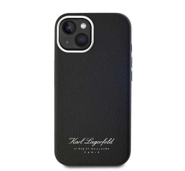 Karl Lagerfeld Grained PU Hotel RSG iPhone 13 hátlap tok, fekete