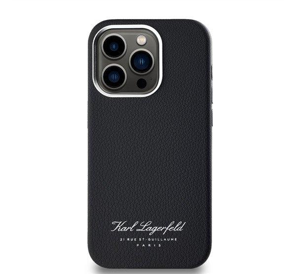 Karl Lagerfeld Grained PU Hotel RSG iPhone 13 Pro hátlap tok, fekete