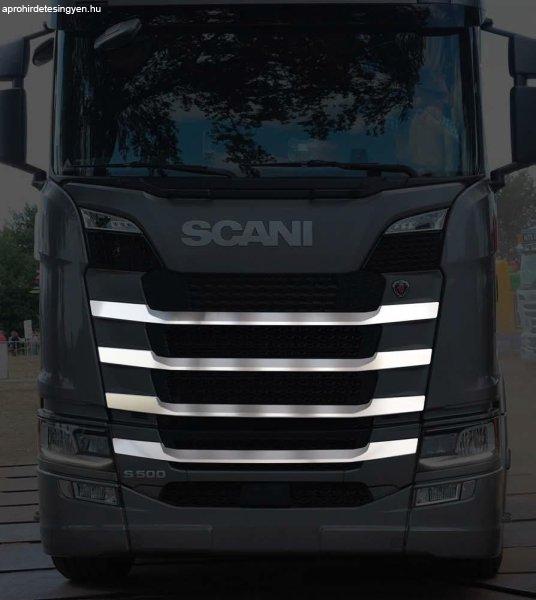 Scania S / R inox hűtőrács dísz szett a bordák elejére