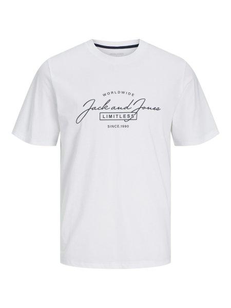 Jack&Jones Férfi póló JJFERRIS Standard Fit 12256799 White Big M