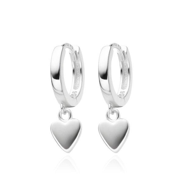 Agato Romantikus ezüst karika fülbevaló szívekkel AGUC3537
