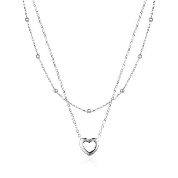 Agato Dupla ezüst nyaklánc szívvel AGS1552