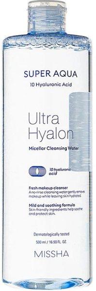 Missha Tisztító micellás víz Super Aqua Ultra Hyalon
(Micellar Cleansing Water) 500 ml