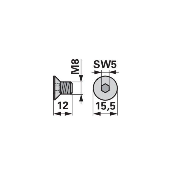 Rögzítőcsavar 00606420 - M8 x 12 mm