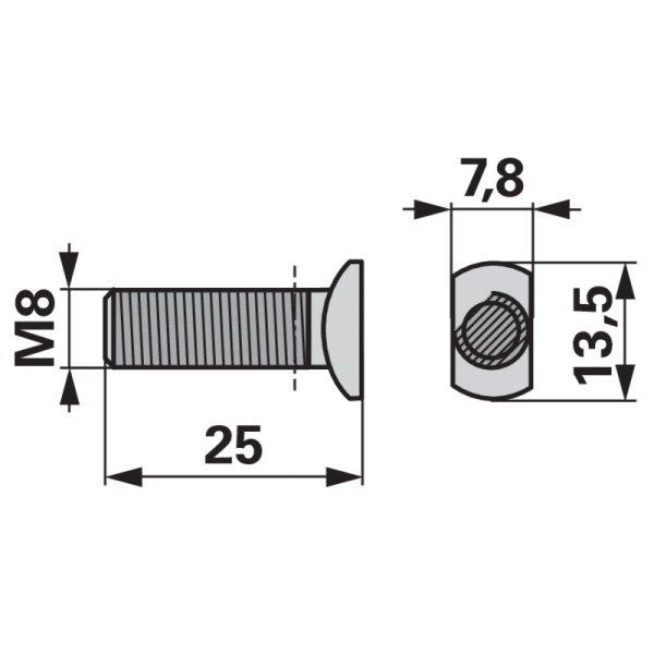 Rögzítőcsavar 00630340 - M8 x 25 mm