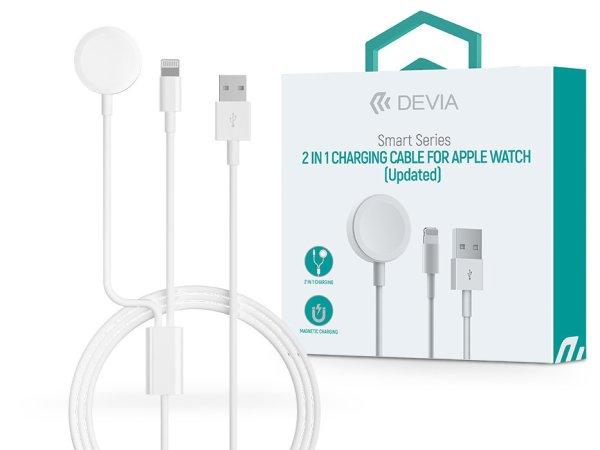 Devia mágneses töltőkábel Apple Watch órához + USB-A - Lightning kábel -
Devia Smart Series 2in1 Charging Cable for Apple Watch - fehér