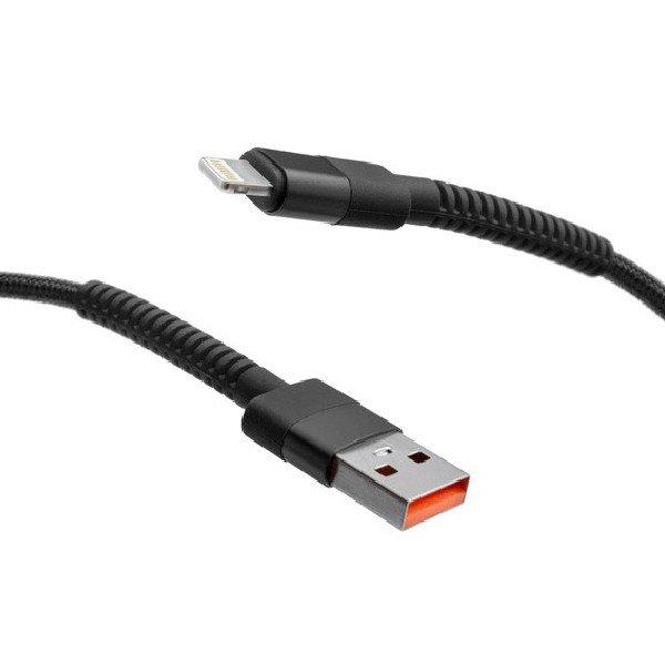 MobilNET Adat-, töltőkábel USB/Lightning, 3A, 2m, fekete