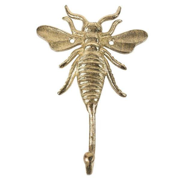 Méhecske alakú fém akasztó, arany színű, 22 cm