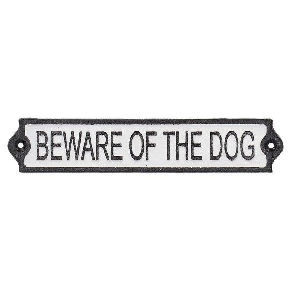 Öntöttvas Beware of the dog tábla, 25 cm