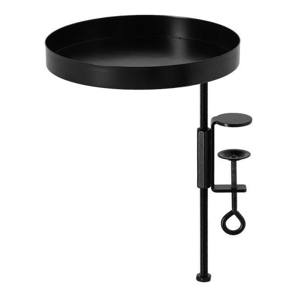 Felszerelhető lebegő dekoratív fém tálca, fekete, 18 cm átmérőjű