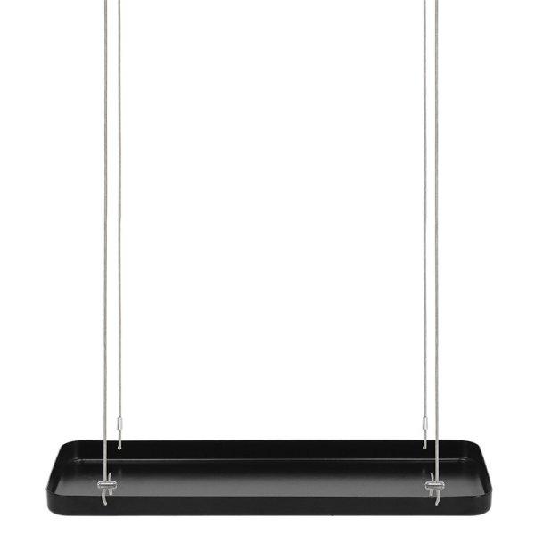 Függő dekoratív fém tálca, fekete, 38 x 15 cm