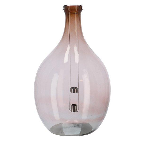 Lámpás újrahasznosított üvegből, kivehető gyertyatartóval, A, 51 cm