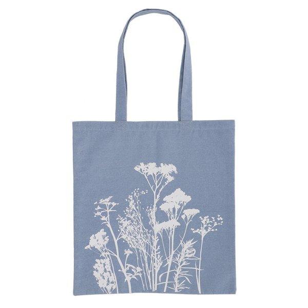 Mezei virág mintás bevásárlós táska, kék
