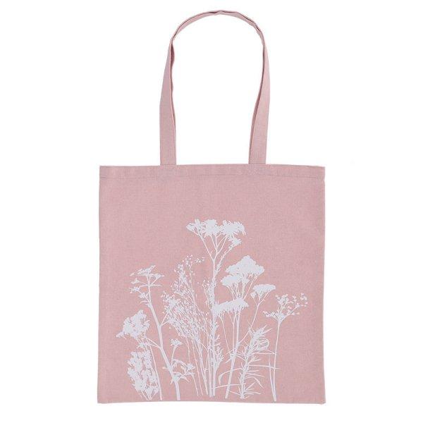 Mezei virág mintás bevásárlós táska, pink