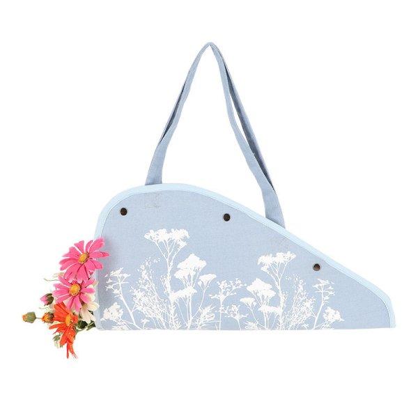 Mezei virág mintás virágtartó táska, kék