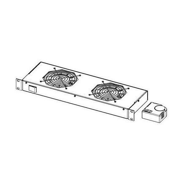 Legrand Rackszekrény ventilátor 19"- 2U, 4 ventilátor, termosztát,
320m3/óra, Fekete