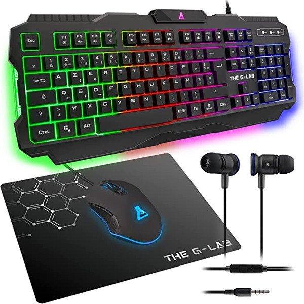 The G-Lab Gaming kit - 4 in 1 COMBO HELIUM HU (KEYZ 120 billentyűzet, KULT
HELIUM egér+pad, INT 100 fülhallgató, magyar)