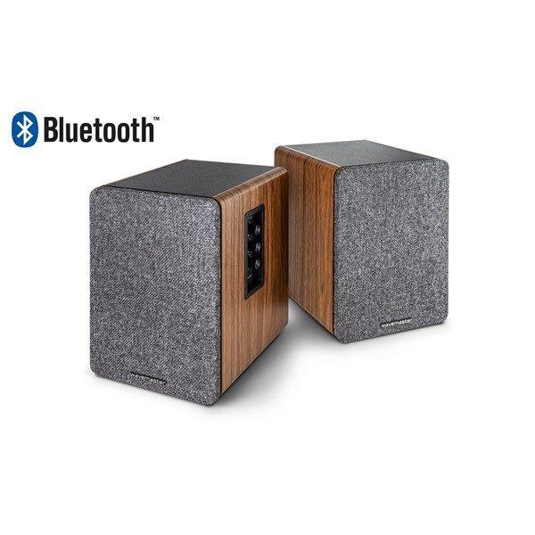 WaveMaster Hangszóró 2.0 - BASE (30W RMS, Bluetooth, RCA, Barna fa és
szürke)