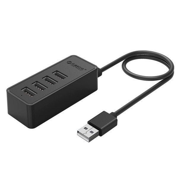 Orico USB2.0 Hub - W5P-U2-030-BK/75/ (4 port, Bemenet: USB-A, Kimenet: 4xUSB-A,
fekete)