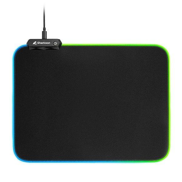 Sharkoon Egérpad - 1337 Gaming Mat RGB V2 360 (360 x 270 x 3 mm, RGB LED,
lecsatlakoztatható USB kábel, fekete)