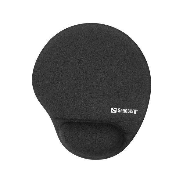 Sandberg Egérpad - Memory Foam Mousepad Round (memória habos csuklótámasz
fekete)