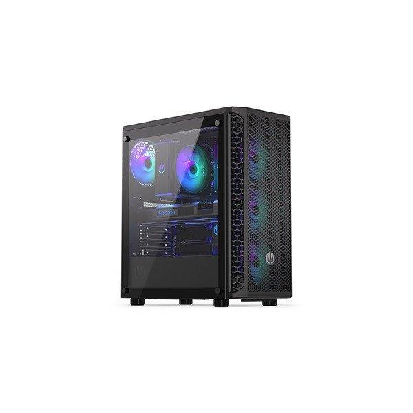 Endorfy Számítógépház - Signum 300 ARGB (ATX /micro ATX/ITX, 2xUSB3.0,
4x12cm LED ventilátor, ablakos, fekete)