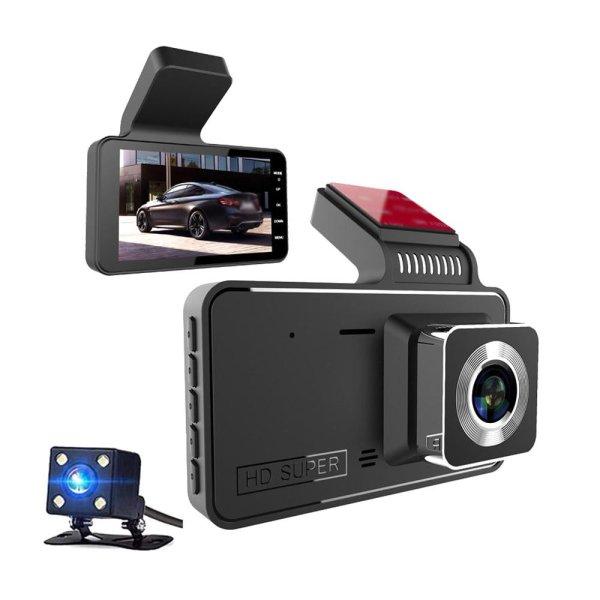 Széles látószögű 4 hüvelykes 1080P HD menetrögzítő autós DVR kamera
elülső és hátsó videorögzítéssel (BBD)