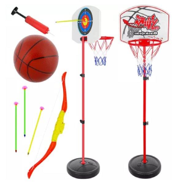 Állítható magasságú 2 az 1- ben kosárlabda és íjász palánk együttesen
egy játékszettben (BB-23415)
